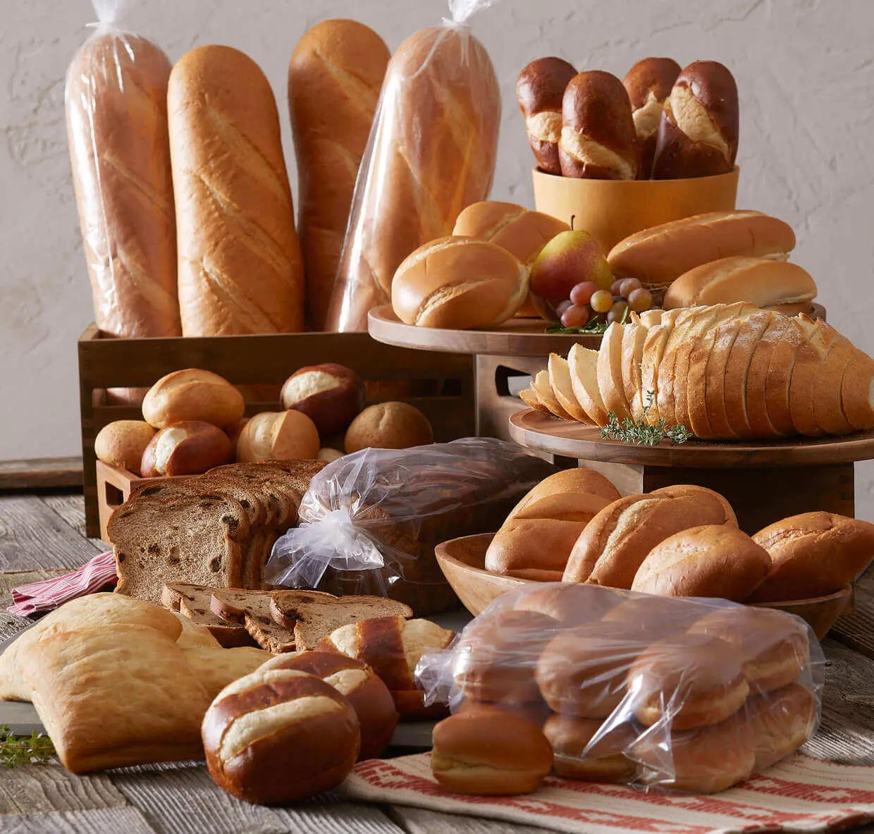 Bunch of buns and breads