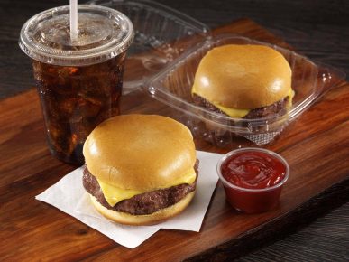 c-store foodservice products Brioche Burger bun with soda on napkin